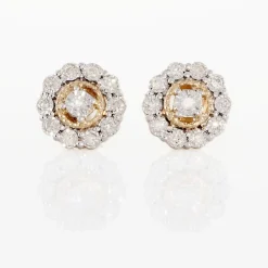 Best Histoire d'Or Boucles D'oreilles Puces Charletta Or Jaune Diamant