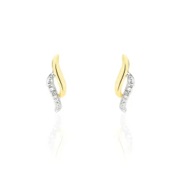 New Histoire d'Or Boucles D'oreilles Puces Callum Or Jaune Diamant