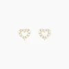 Discount Histoire d'Or Boucles D'oreilles Puces Coeur Ajoure Or Jaune Oxyde De Zirconium