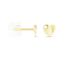 Histoire d'Or Boucles D'oreilles Puces Daria Coeur Plein Or Jaune Oxyde De Zirconium* Boucles D'Oreilles|Clous D'Oreilles
