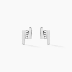 Histoire d'Or Boucles D'oreilles Puces Dolene Or Blanc Diamant* Boucles D'Oreilles|Clous D'Oreilles