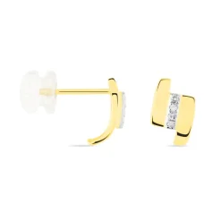 Hot Histoire d'Or Boucles D'oreilles Puces Dolene Or Jaune Diamant