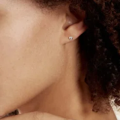 Histoire d'Or Boucles D'oreilles Puces Daria Serti Clos Or Blanc Oxyde De Zirconium* Boucles D'Oreilles|Clous D'Oreilles