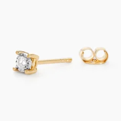 Best Histoire d'Or Boucles D'oreilles Puces Diamotion or jaune diamant