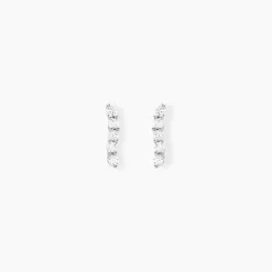 Clearance Histoire d'Or Boucles D'oreilles Puces Dahina Or Blanc Oxyde De Zirconium