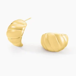 Clearance Histoire d'Or Boucles D'oreilles Puces Dieppe Acier Jaune