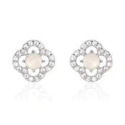 Histoire d'Or Boucles D'oreilles Puces Dally Argent Blanc Quartz Oxyde De Zirconium* Boucles D'Oreilles|Boucles D'Oreilles Fantaisie