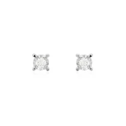 New Histoire d'Or Boucles D'oreilles Puces Diamotion or blanc diamant