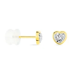 Histoire d'Or Boucles D'oreilles Puces Daria C艙ur 0 Or Jaune Strass* Boucles D'Oreilles|Clous D'Oreilles