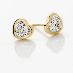 Histoire d'Or Boucles D'oreilles Puces Daria C艙ur 0 Or Jaune Strass* Boucles D'Oreilles|Clous D'Oreilles