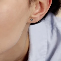 Histoire d'Or Boucles D'oreilles Puces daria Serti Griffe 3 Or Jaune Oxyde