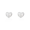 Histoire d'Or Boucles D'oreilles Puces Daria Coeur Plein Or Blanc Oxyde De Zirconium* Boucles D'Oreilles|Clous D'Oreilles