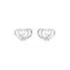 Histoire d'Or Boucles D'oreilles Puces Daria Double Coeurs Or Blanc Oxyde* Boucles D'Oreilles|Clous D'Oreilles