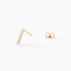 Outlet Histoire d'Or Boucles D'oreilles Puces Damion Or Jaune Oxyde De Zirconium