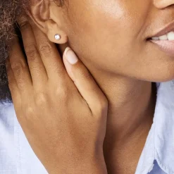 Histoire d'Or Boucles D'oreilles Puces Daria Serti Clos Or Rose Oxyde De Zirconium* Boucles D'Oreilles|Clous D'Oreilles