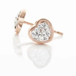 Histoire d'Or Boucles D'oreilles Puces Daria C艙ur 0 Or Rose Strass* Boucles D'Oreilles|Clous D'Oreilles