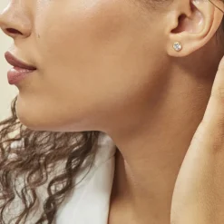 Best Histoire d'Or Boucles D'oreilles Puces Daria Serti Clos Or Jaune Oxyde De Zirconium