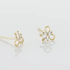 Histoire d'Or Boucles D'oreilles Puces Darina Noeud Or Jaune Oxyde De Zirconium* Boucles D'Oreilles|Clous D'Oreilles
