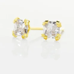 Histoire d'Or Boucles D'oreilles Puces Doreen Carre Or Jaune Oxyde De Zirconium
