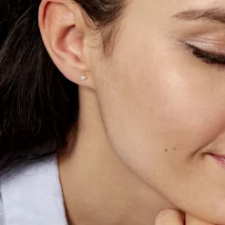 Histoire d'Or Boucles D'oreilles Puces Doreen Carre Or Jaune Oxyde De Zirconium