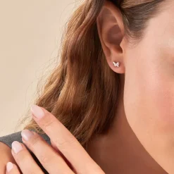 Discount Histoire d'Or Boucles D'oreilles Puces Diep Argent Blanc Oxyde De Zirconium