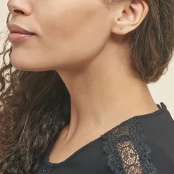 Best Histoire d'Or Boucles D'oreilles Puces daria Serti Griffe 2 Or Jaune Oxyde