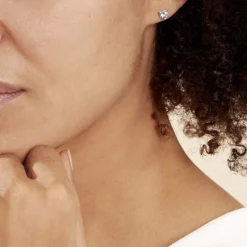 Histoire d'Or Boucles D'oreilles Puces Daria Serti Clos Or Blanc Oxyde De Zirconium* Boucles D'Oreilles|Clous D'Oreilles