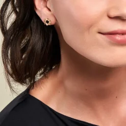 Histoire d'Or Boucles D'oreilles Puces Delroy Plaque Or Jaune Agate