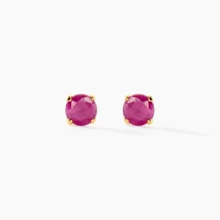 Histoire d'Or Boucles D'oreilles Puces Elea Serti Griffe Or Jaune Rubis* Boucles D'Oreilles|Clous D'Oreilles