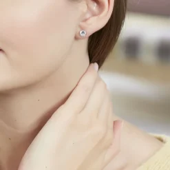 Histoire d'Or Boucles D'oreilles Puces Eddie Or Blanc Oxyde De Zirconium* Boucles D'Oreilles|Clous D'Oreilles