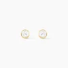 Histoire d'Or Boucles D'oreilles Puces Elda Serti Clos Or Jaune Oxyde De Zirconium* Boucles D'Oreilles|Clous D'Oreilles