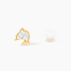 Histoire d'Or Boucles D'oreilles Puces Eleanor Dauphin 0 Or Jaune Strass* Boucles D'Oreilles|Clous D'Oreilles