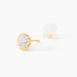 Histoire d'Or Boucles D'oreilles Puces Edmee Cercle 0 Or Jaune Strass* Boucles D'Oreilles|Clous D'Oreilles