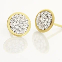 Histoire d'Or Boucles D'oreilles Puces Edmee Cercle 0 Or Jaune Strass* Boucles D'Oreilles|Clous D'Oreilles