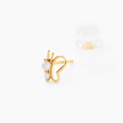 Histoire d'Or Boucles D'oreilles Puces Evaelle Papillon Or Jaune Oxyde De Zirconium* Boucles D'Oreilles|Clous D'Oreilles