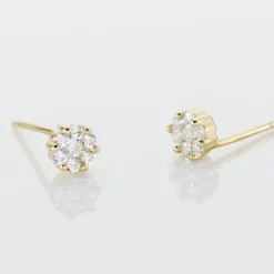 Histoire d'Or Boucles D'oreilles Puces Eleanor Fleur Or Jaune Oxyde De Zirconium* Boucles D'Oreilles|Clous D'Oreilles