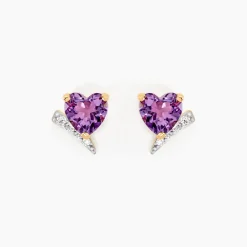 Histoire d'Or Boucles D'oreilles Puces Eva Or Jaune Amethyste Et Oxyde De Zirconium* Boucles D'Oreilles|Clous D'Oreilles
