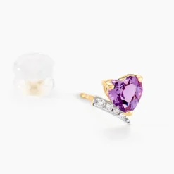 Histoire d'Or Boucles D'oreilles Puces Eva Or Jaune Amethyste Et Oxyde De Zirconium* Boucles D'Oreilles|Clous D'Oreilles