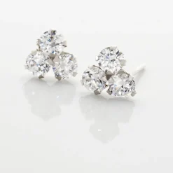 Histoire d'Or Boucles D'oreilles Puces Eleanor Fleur Or Blanc Oxyde De Zirconium* Boucles D'Oreilles|Clous D'Oreilles