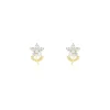 Discount Histoire d'Or Boucles D'oreilles Puces Eleanor Fleur Or Jaune Oxyde De Zirconium