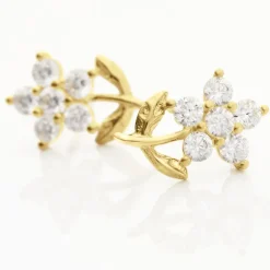 Discount Histoire d'Or Boucles D'oreilles Puces Eleanor Fleur Or Jaune Oxyde De Zirconium