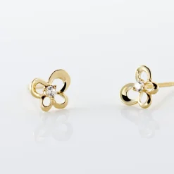 Histoire d'Or Boucles D'oreilles Puces Eleanor Fleur Or Jaune Oxyde De Zirconium* Boucles D'Oreilles|Clous D'Oreilles