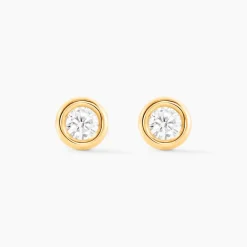 Discount Histoire d'Or Boucles D'oreilles Puces Eden Serti Pneu Or Jaune Oxyde De Zirconium