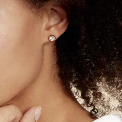 Discount Histoire d'Or Boucles D'oreilles Puces Eden Serti Pneu Or Jaune Oxyde De Zirconium