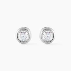 Histoire d'Or Boucles D'oreilles Puces Eden Serti Pneu Or Blanc Oxyde De Zirconium* Boucles D'Oreilles|Clous D'Oreilles