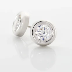 Histoire d'Or Boucles D'oreilles Puces Eden Serti Pneu Or Blanc Oxyde De Zirconium* Boucles D'Oreilles|Clous D'Oreilles