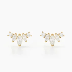 Outlet Histoire d'Or Boucles D'oreilles Puces Earnestine Or Jaune Oxyde De Zirconium
