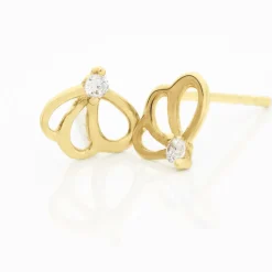 Online Histoire d'Or Boucles D'oreilles Puces Eleanor Fleur Or Jaune Oxyde De Zirconium