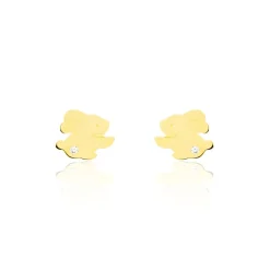 Hot Histoire d'Or Boucles D'oreilles Puces Elioussa Lapin Or Jaune Oxyde De Zirconium