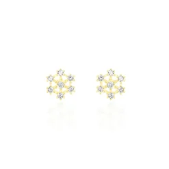Discount Histoire d'Or Boucles D'oreilles Puces Eileen Flocon Or Jaune Oxyde De Zirconium